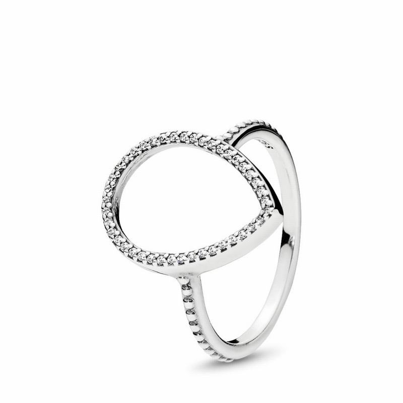 Pandora Teardrop Silhouette Stackable Ring NZ, Sterling Silver (946075-OXS)